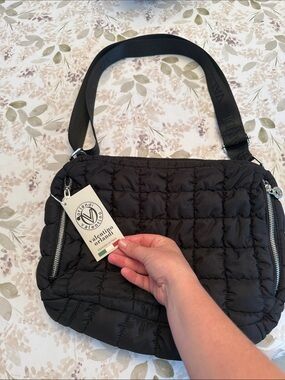 Valentino Orlandi Quilted Black Shoulder Bag 14W x 12L